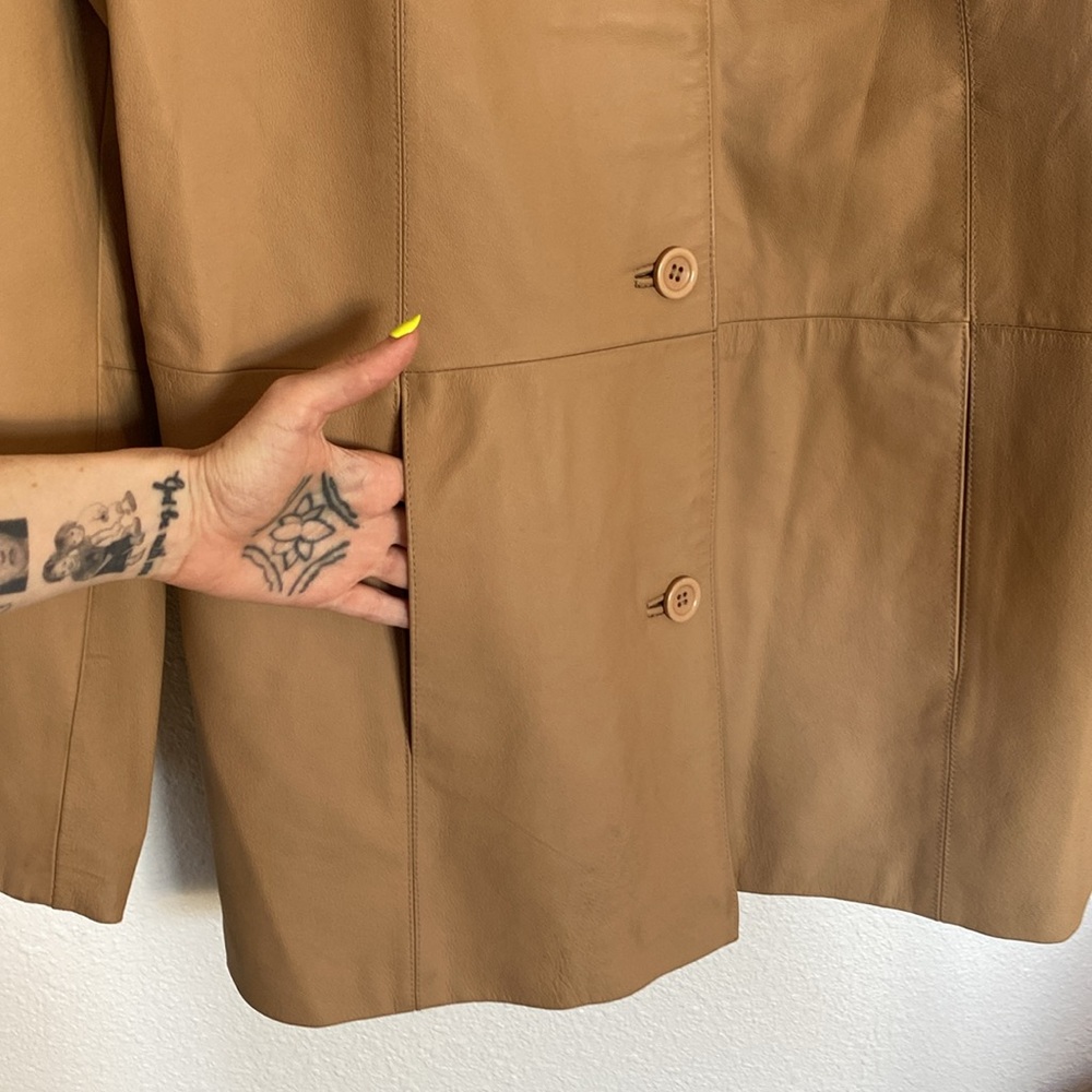 🖤Y2K structured LEATHER‎ coat - Picture 3 of 8